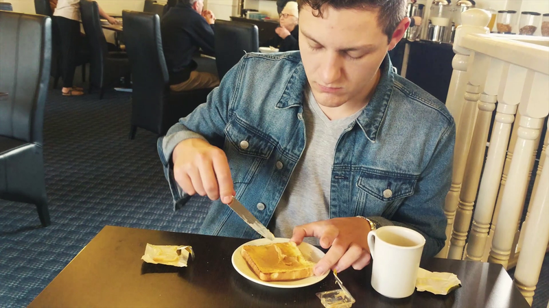 To his friends, he’s known as Denim Breakfast.